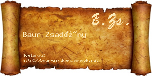 Baur Zsadány névjegykártya